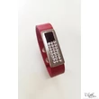 Kis táblás fekete Swarovski® ékköves patentos bőr karpánt