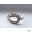  Kígyófejes Swarovski köves bőr karkötő