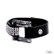  Nagy kocka Swarovski köves bőr karkötő