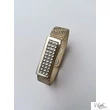 Kis táblás teli fehér Swarovski® köves patentos bőr karpánt