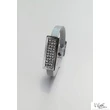 Kis táblás teli Swarovski® sorköves csatos vékony bőr karpánt