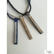 2 soros Swarovski köves hosszú bőr nyaklánc