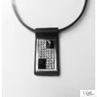 Fekete Swarovski® ékköves fém táblás " Z " bőr nyaklánc