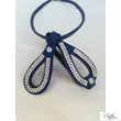  Kígyófejes Swarovski köves királykék bőr medál ( egybe sorköves )