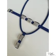2 gyűrű betétes Swarovski köves  bőr nyaklánc
