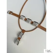 2 gyűrű betétes Swarovski köves  bőr nyaklánc