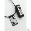 Fekete Swarovski® ékköves fém táblás " Z " bőr szett
