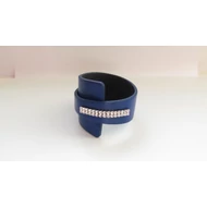  Rakéta Swarovski köves királykék bőr karkötő 