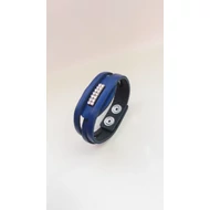 Solar kisvágott Swarovski köves királykék bőr karkötő