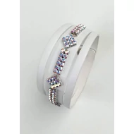 Szélen vágott Angyalka AB Swarovski® köves bőr karkötő