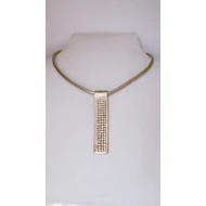  4 soros Swarovski köves hosszú bőr nyaklánc