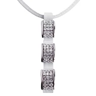 3 gyűrű betétes Swarovski köves hosszú bőr nyaklánc