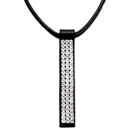  3 soros Swarovski köves hosszú bőr nyaklánc