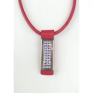 Kis táblás teli AB Swarovski® köves bőr nyaklánc