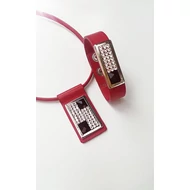 Fekete Swarovski® ékköves fém táblás " Z " bőr szett