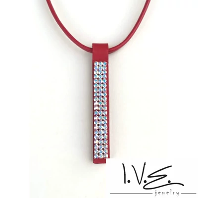  3X21 soros AB Swarovski® köves hosszú bőr nyaklánc