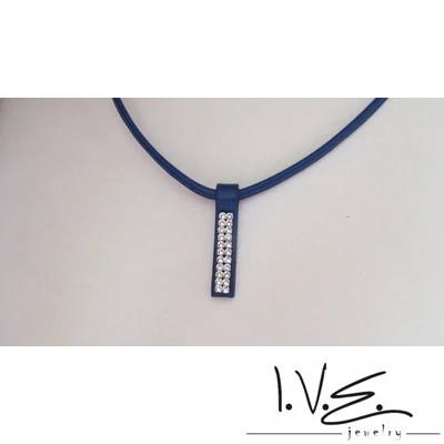 2 soros Swarovski köves rövid bőr nyaklánc